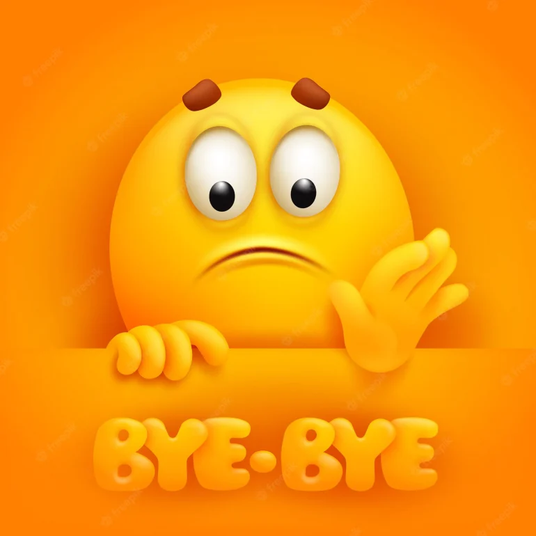 bye bye cute emoji cartoon character yellow backround 106878 540